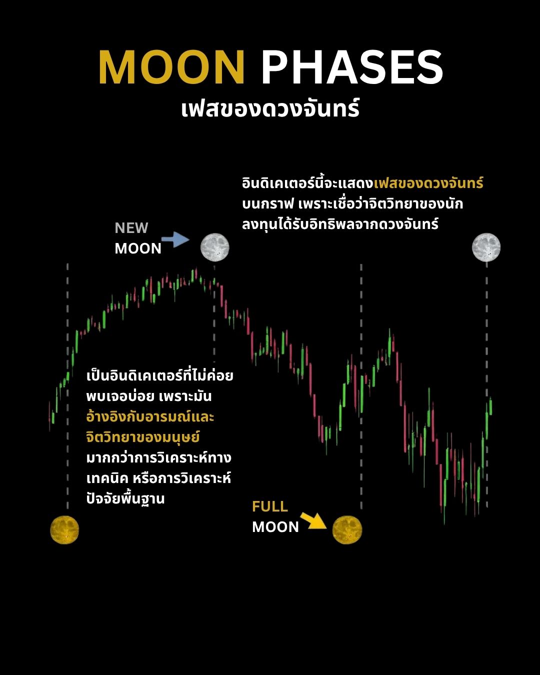 กลยุทธ์ขั้นสูง: Elliott Wave, เทรดในตลาดขาลง, การปิดกำไรบางส่วน และ Moon Phases
